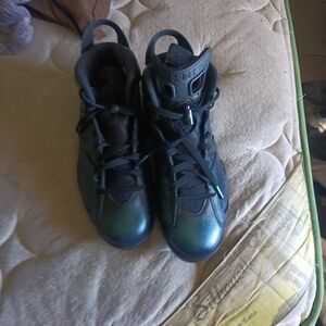 Jordan Black and Green High-Top Sneakers